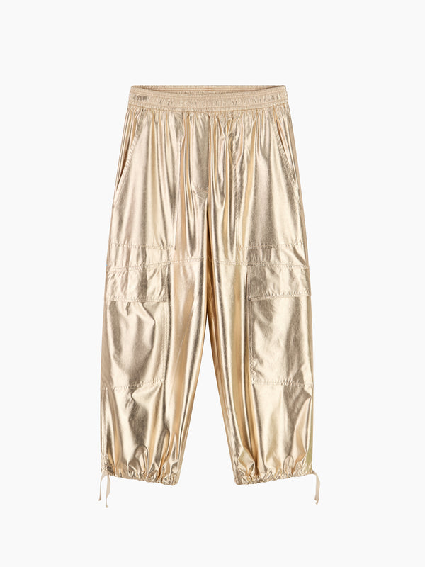 Pechino-a Pantalone Laminato Oro donna 8pm