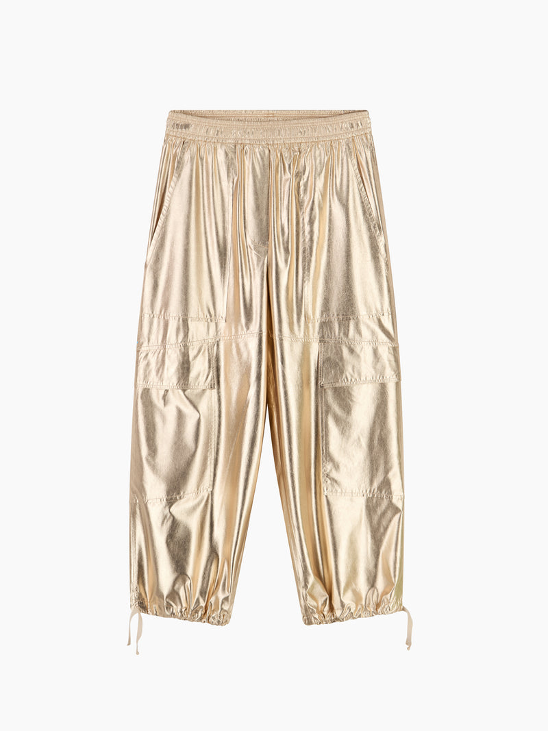 Pechino-a Pantalone Laminato Oro women 8pm - 1