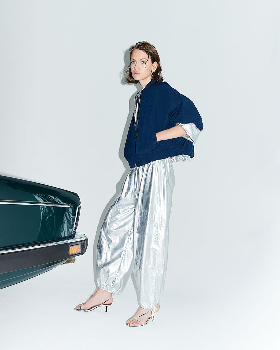 Pechino-a Pantalone Laminato Argento donna 8pm - 1