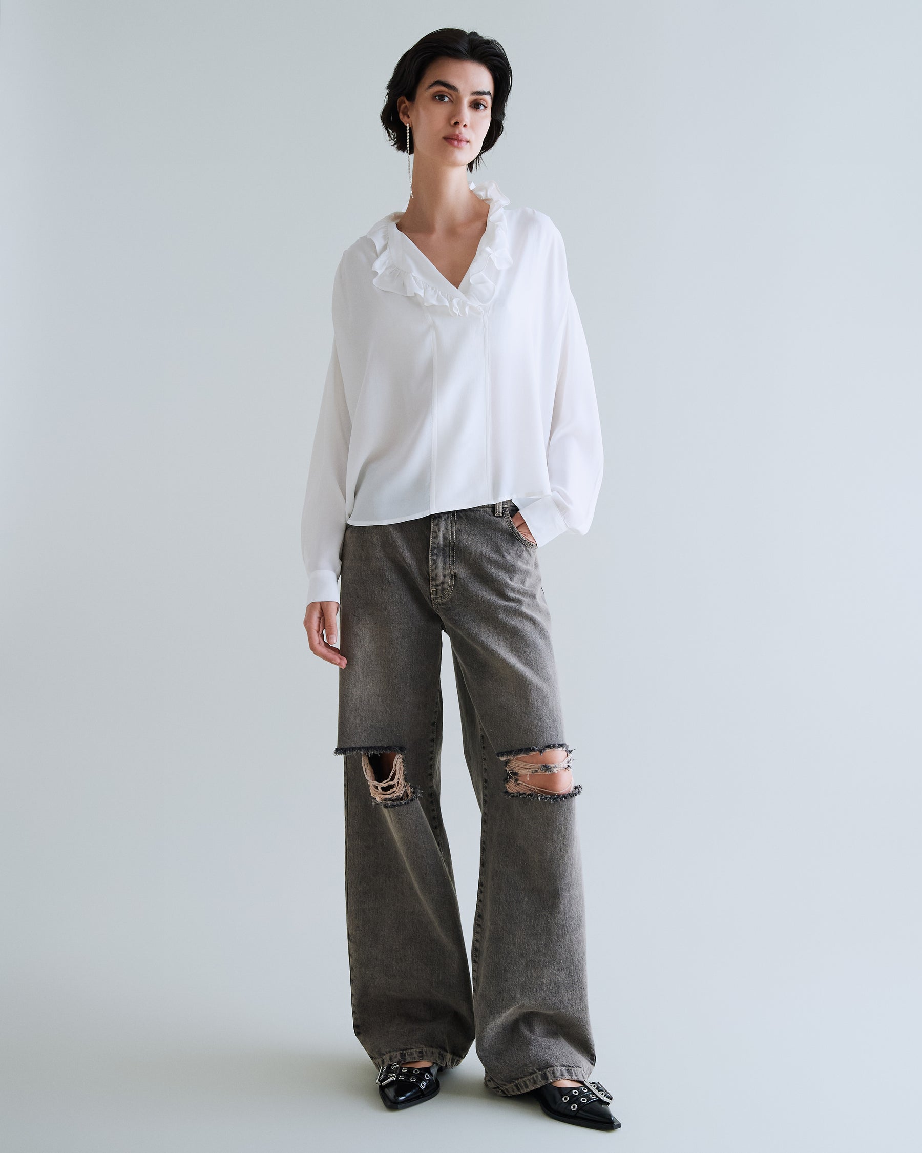 Foothill Pantalone Denim Scuro Invecchiato donna 8pm - 2