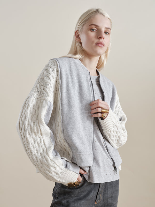 Elena Cardigan Grigio Perla Mel. donna 8pm
