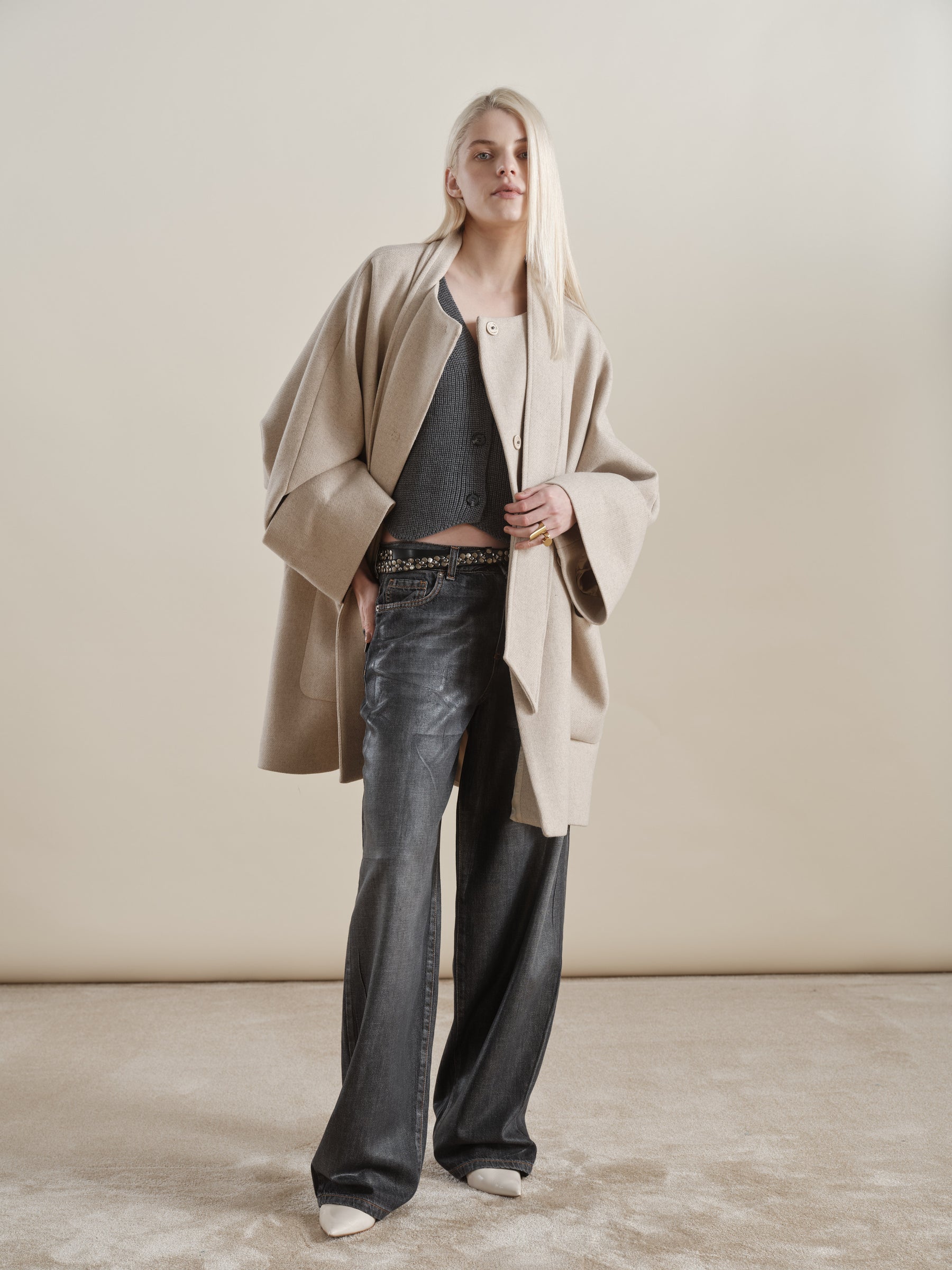 Adela Pantalone Grigio Lucido donna 8pm - 1