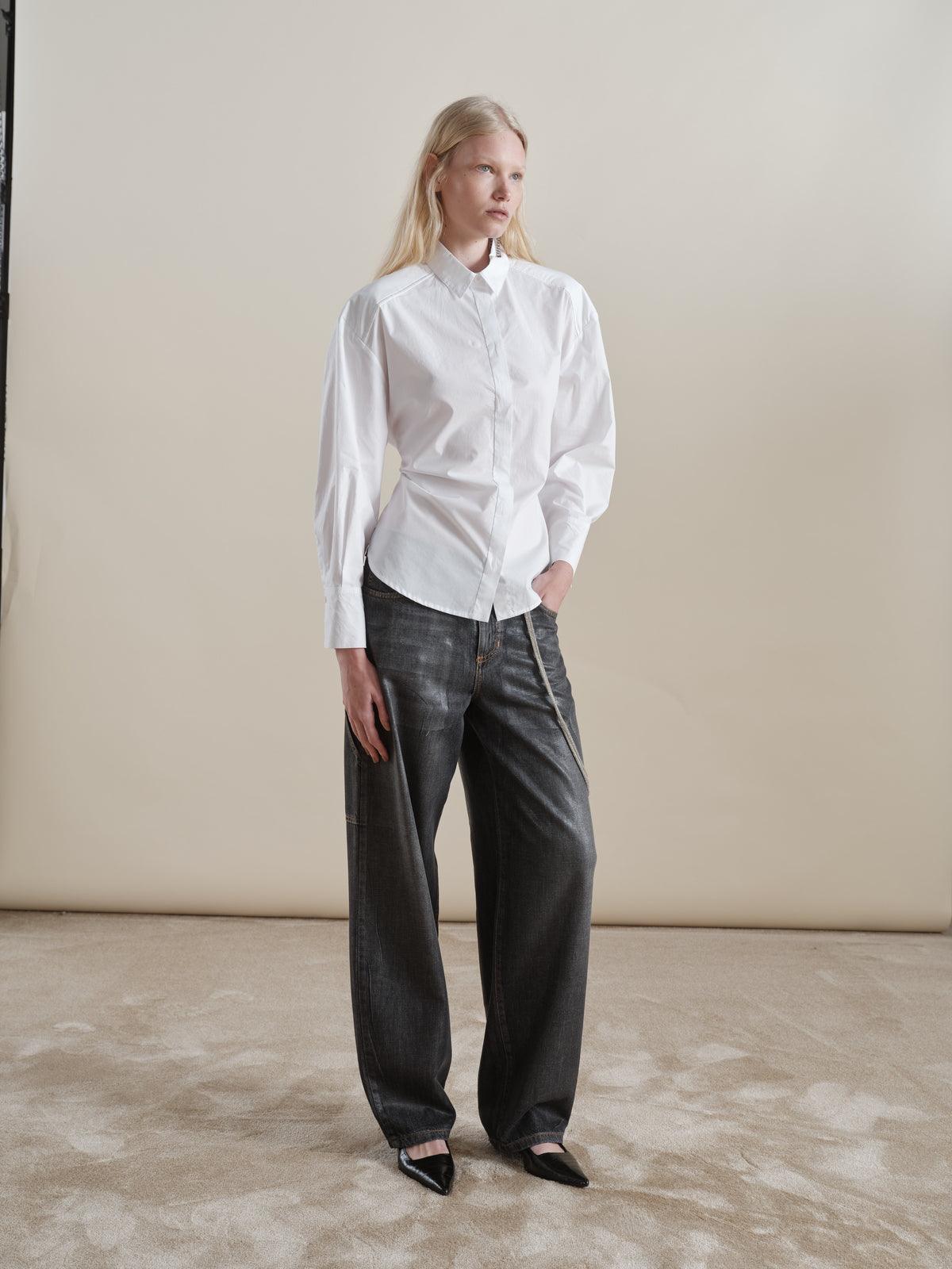 Adela Pantalone Grigio Lucido donna 8pm - 2