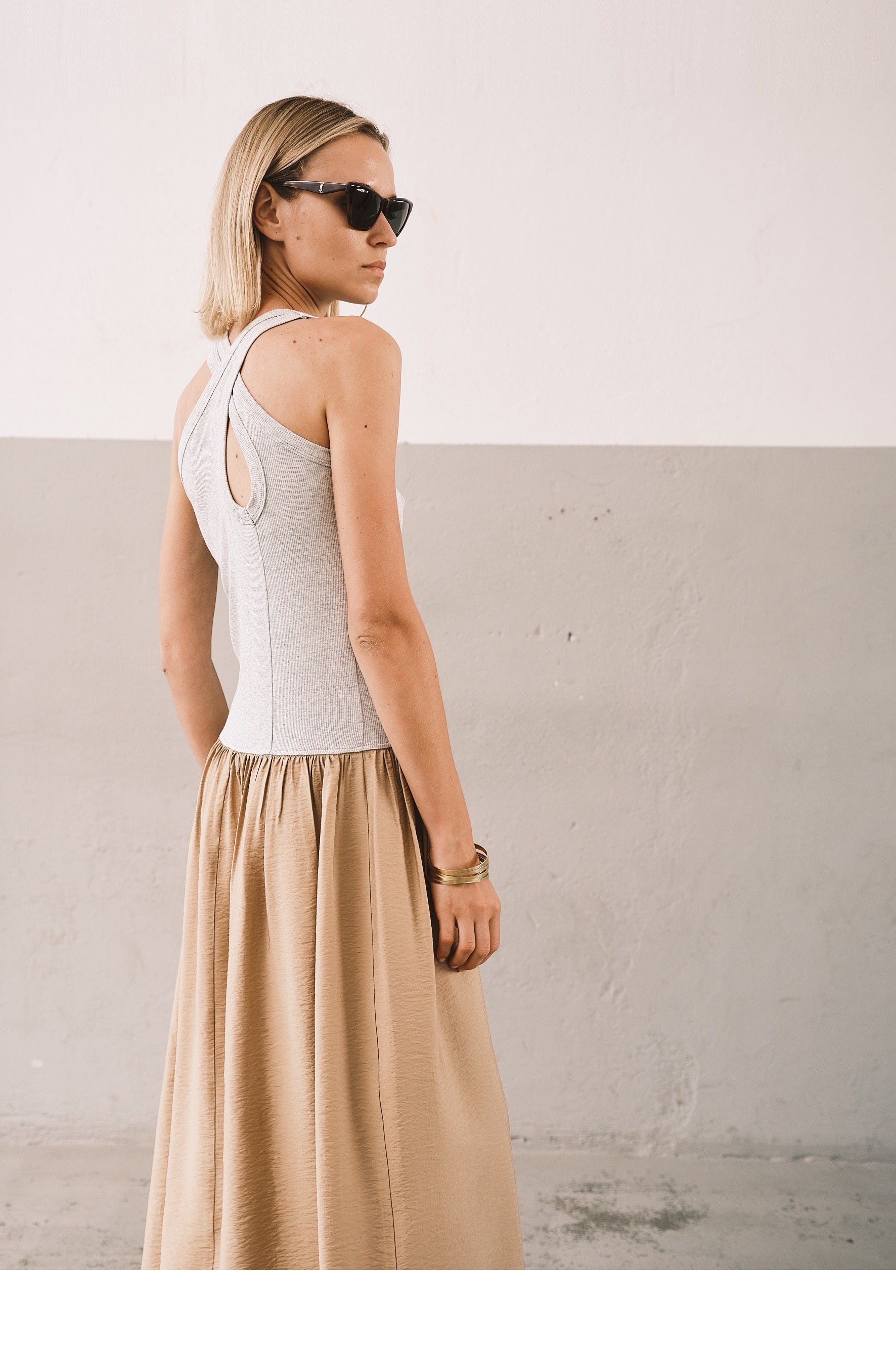 Macao Abito Grigio Perla Mel-cammello donna 8pm - 2