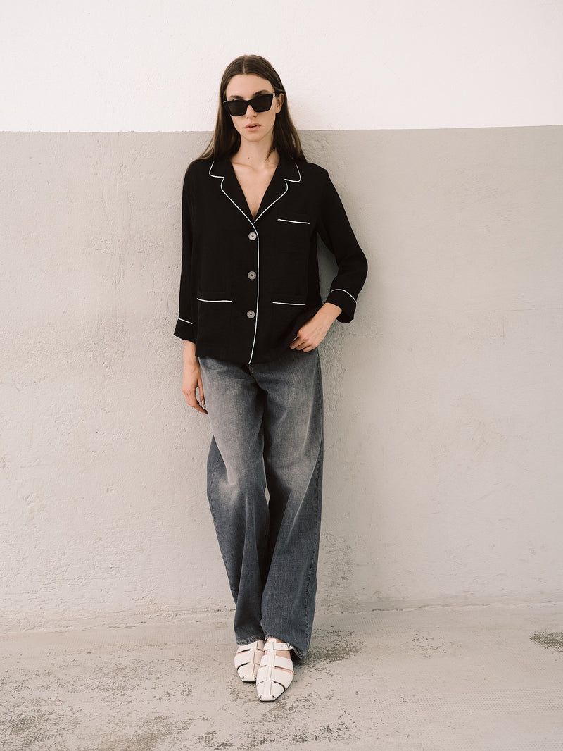 Atene Camicia Nero donna 8pm - 1