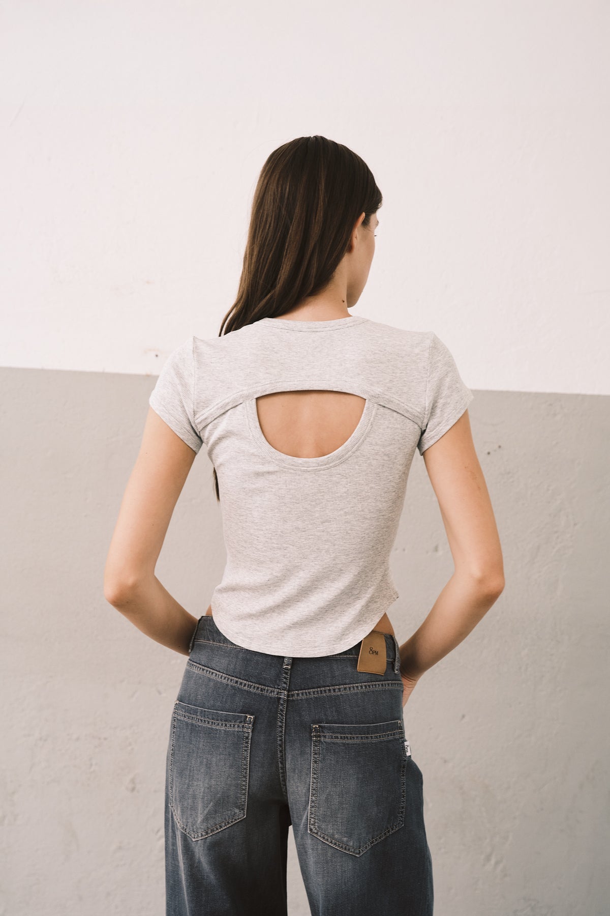 I wear a Pearly Grey Marl T-shirt. women 8pm - 1