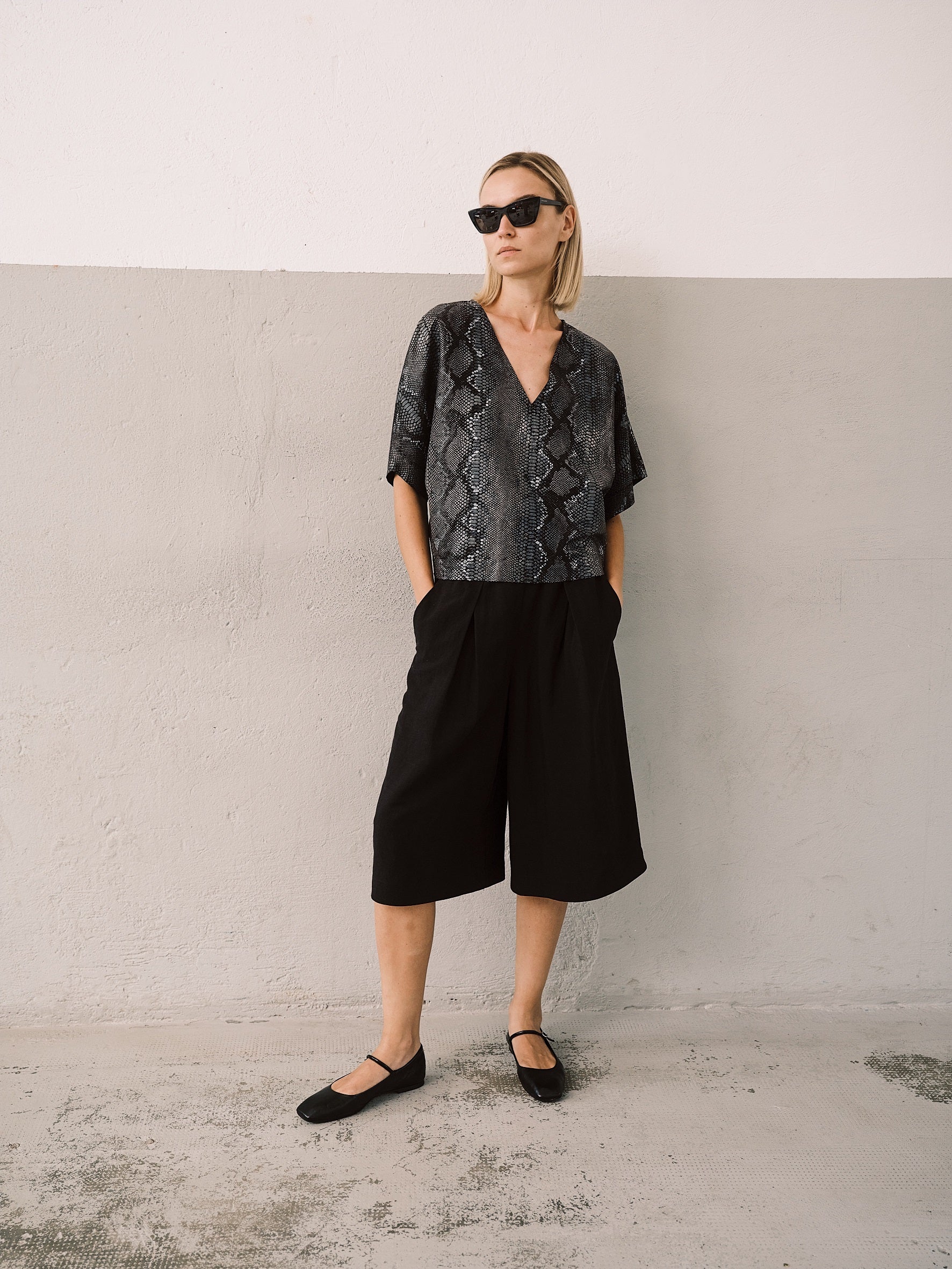 Perugia Bermuda Nero donna 8pm - 5