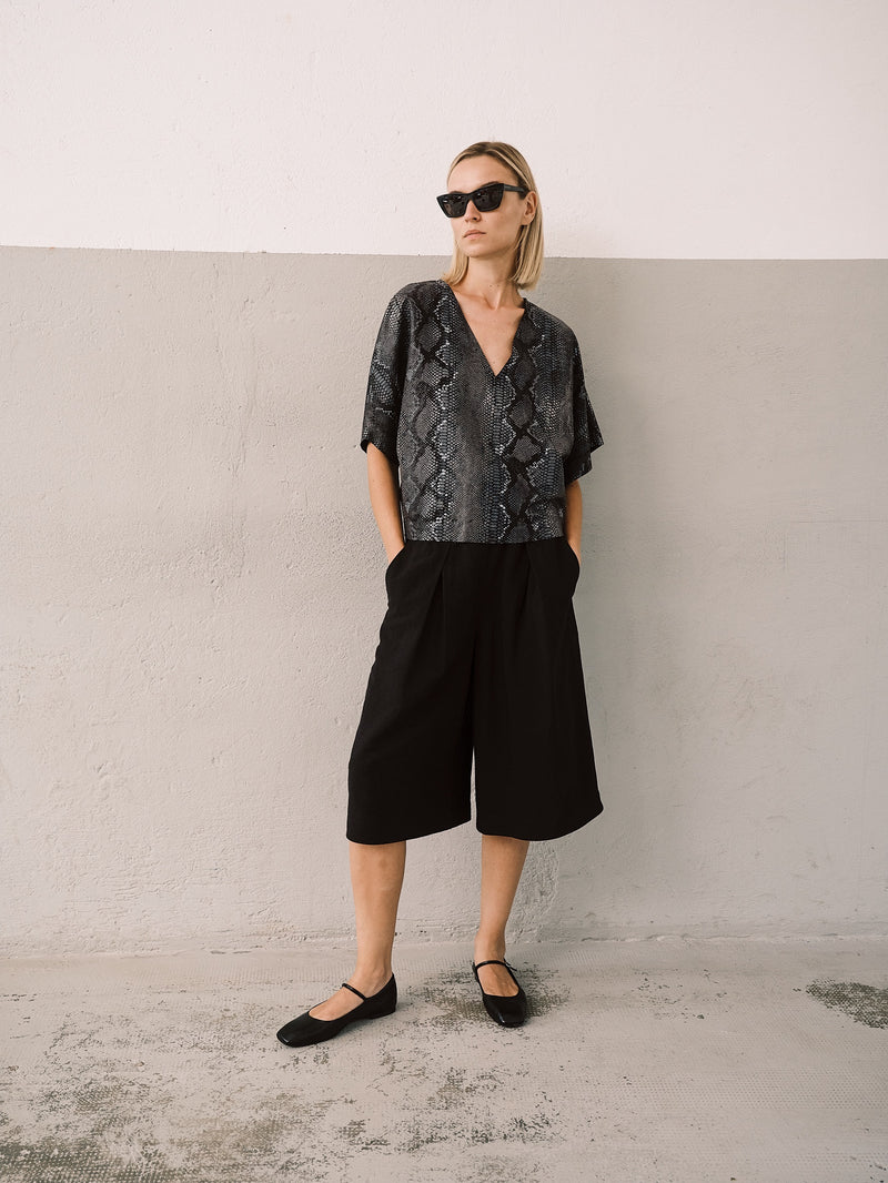 Perugia Bermuda Nero donna 8pm - 5