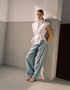 Ginevra-to Iridescent Blue Pants women 8pm - 2