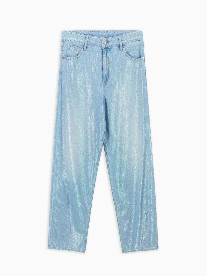 Ginevra-to Iridescent Blue Pants women 8pm - 4