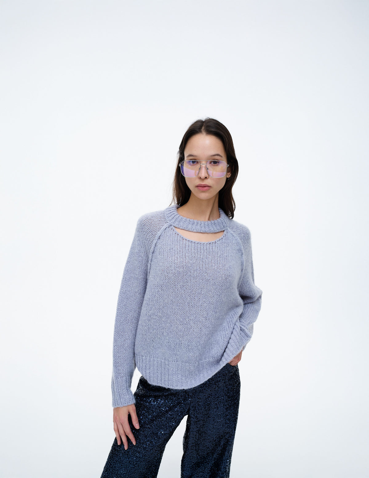 Bluebell-a Maglia Azzurro Polvere donna 8pm - 1