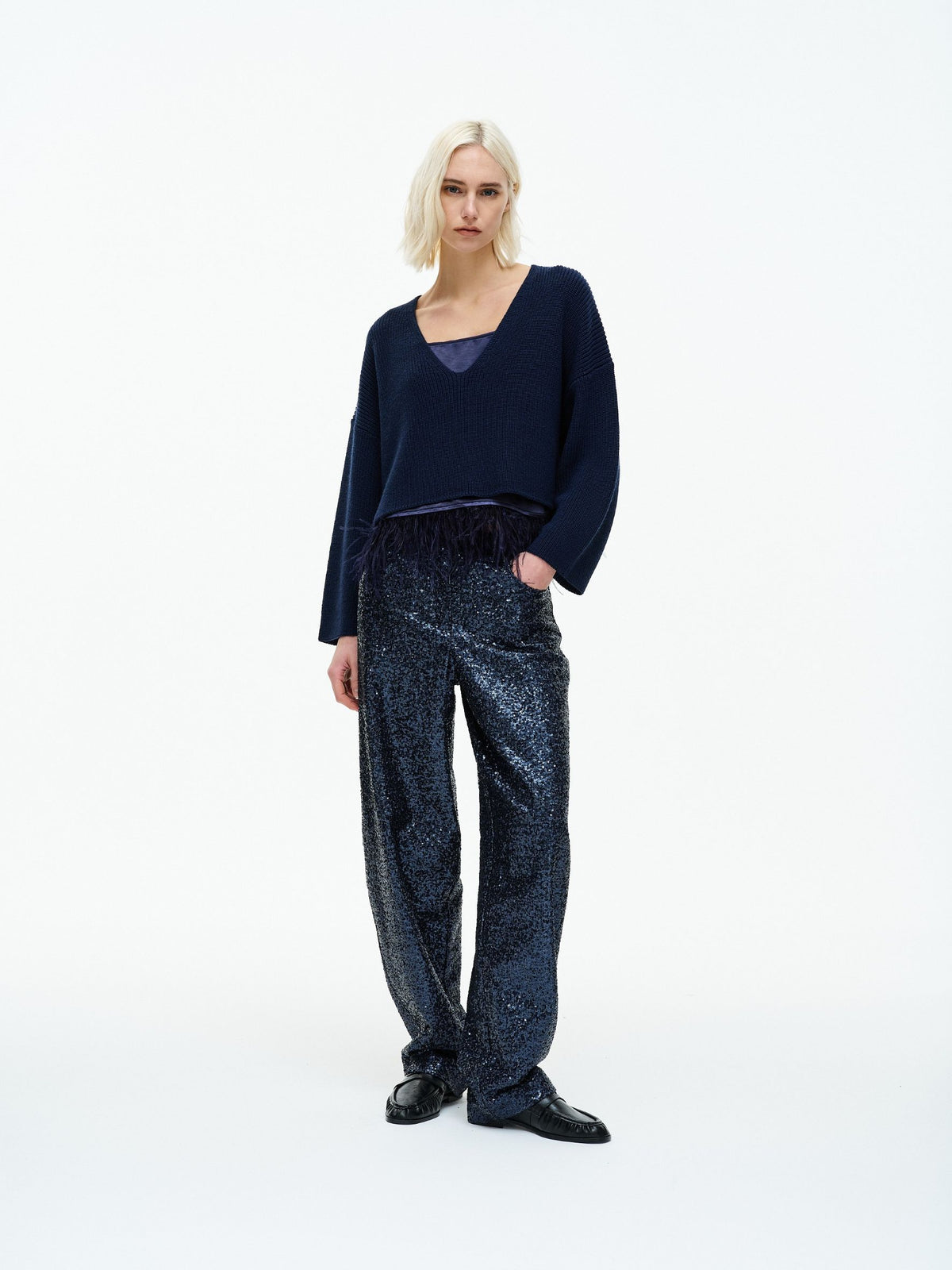 Clover Pantalone Blue Navy donna 8pm - 2